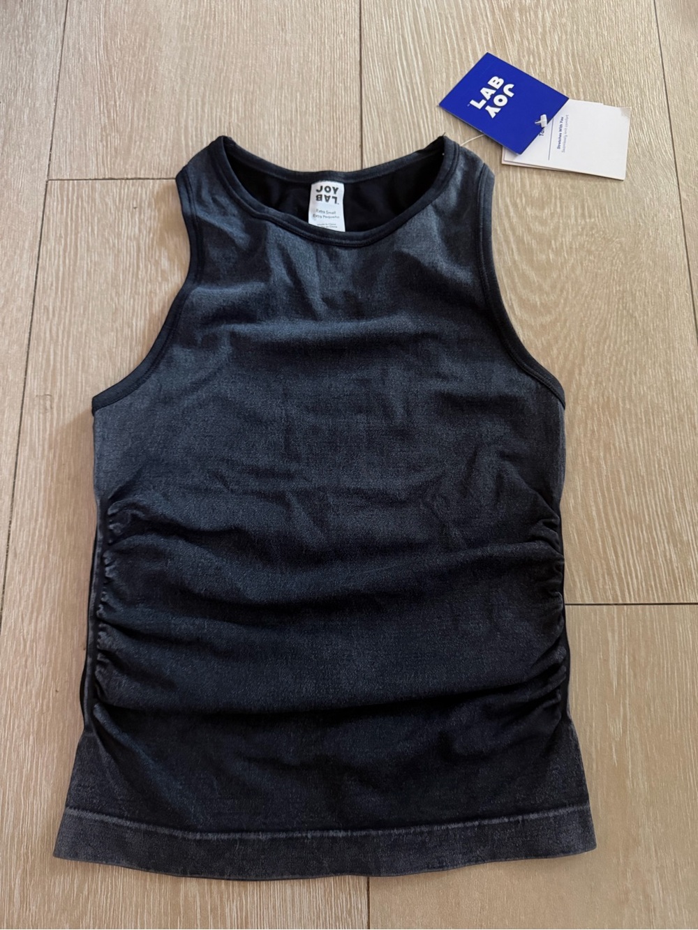 Joy Lab Navy Blue Ruched Workout Tank Top XS NWT